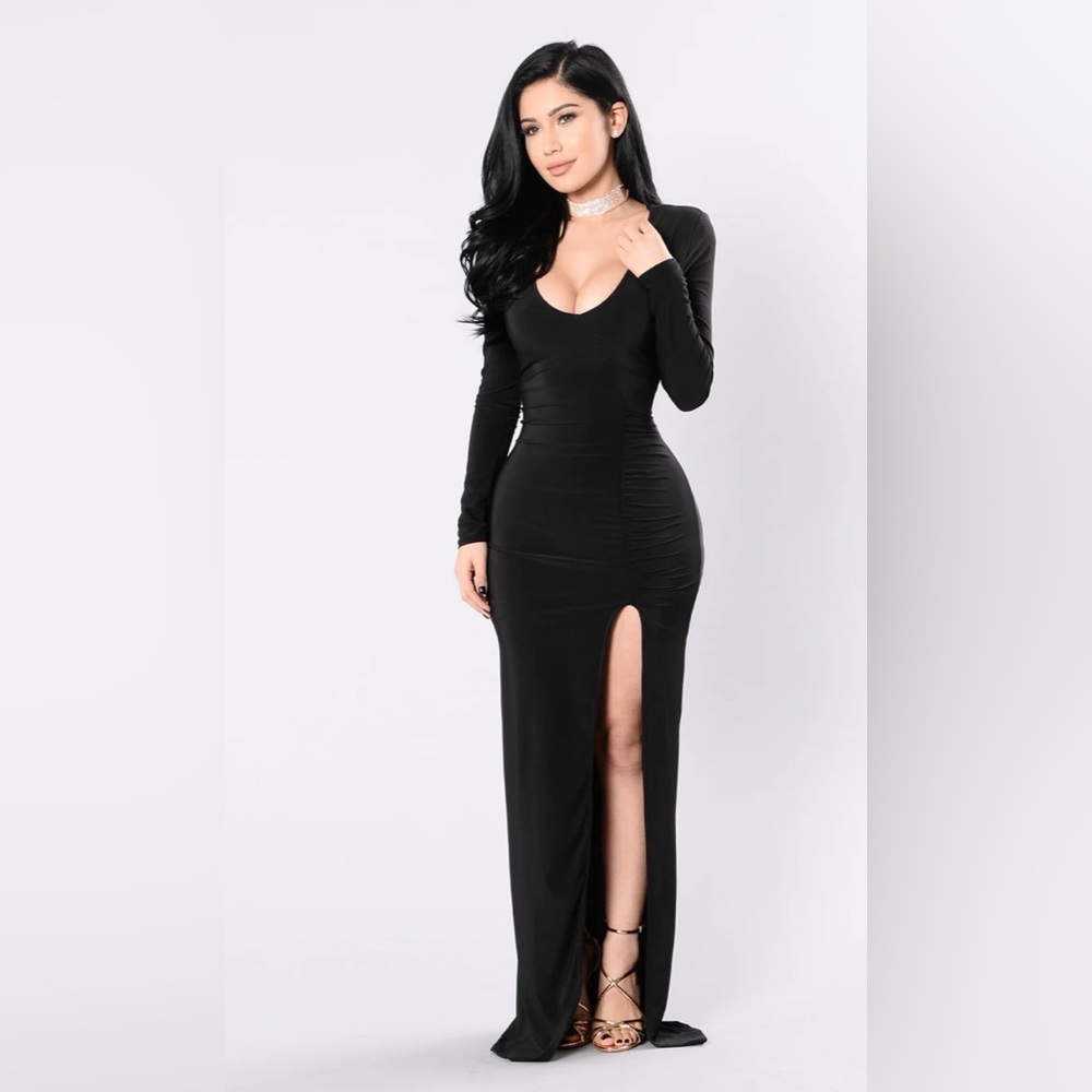 Fashion Nova Black Long Sleeve Dress. Size M.